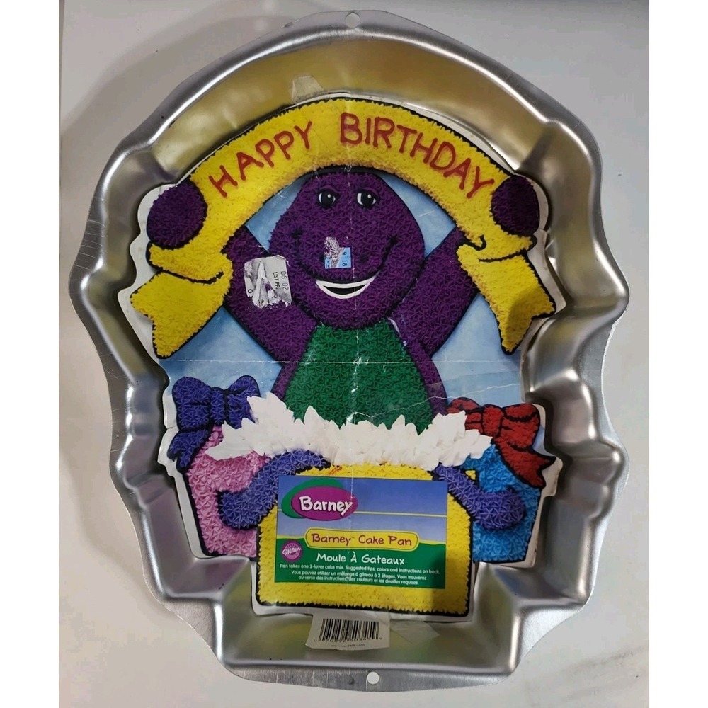 New Wilton Happy Birthday Barney Cake Pan 2105-3450 With Insert 1998 Dinosaur
